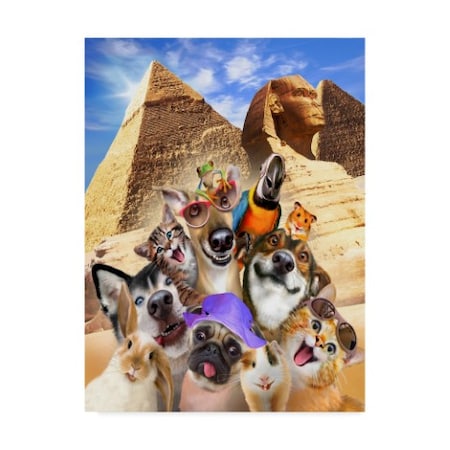 Howard Robinson 'Puppies At The Pyramids' Canvas Art,14x19